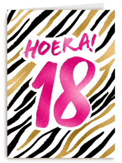 Verjaardagskaart Hoera 18 meisje vrouw