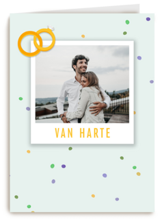 trouwdag fotokaart stijlvol van harte