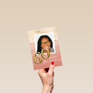 Verjaardagskaart foto vrouw 60 jaar