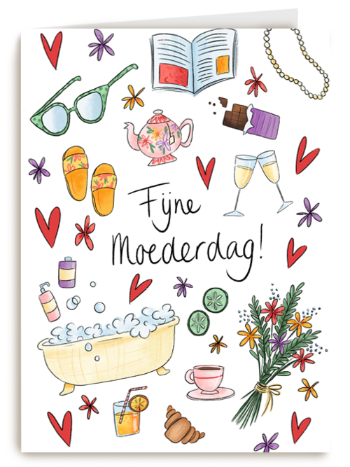 Moederdagkaart Illustratie Fijne moederdag Matia Studio
