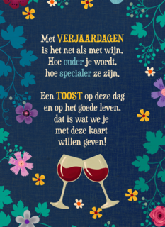 Verjaardagskaart het is net als met wijn