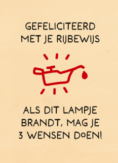 Rijbewijs kaart grappig als dit lampje brandt..