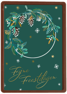 Stijlvolle kerstkaart kerstkrans