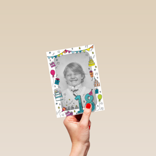fotokaart 18 jaar geworden
