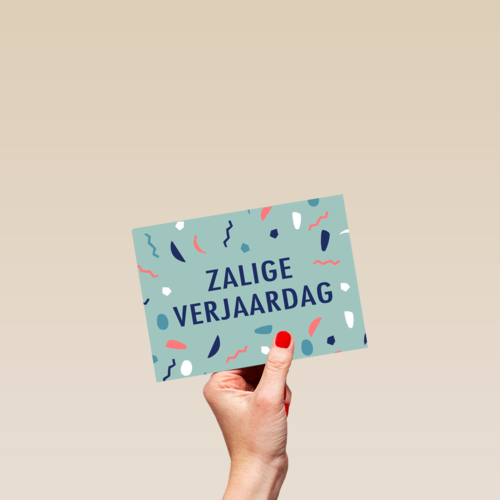 zalige verjaardag met confetti
