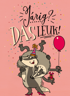 verjaardagskaart jarig das leuk