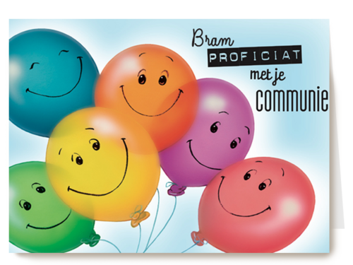 proficiat met jouw communie smilie ballonnen