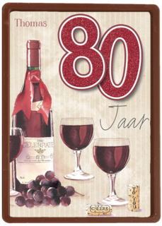 verjaardag leeftijden rode wijn 80