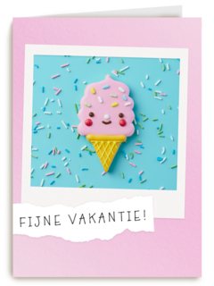 zomer kaart klassiek fijne vakantie met ijsje