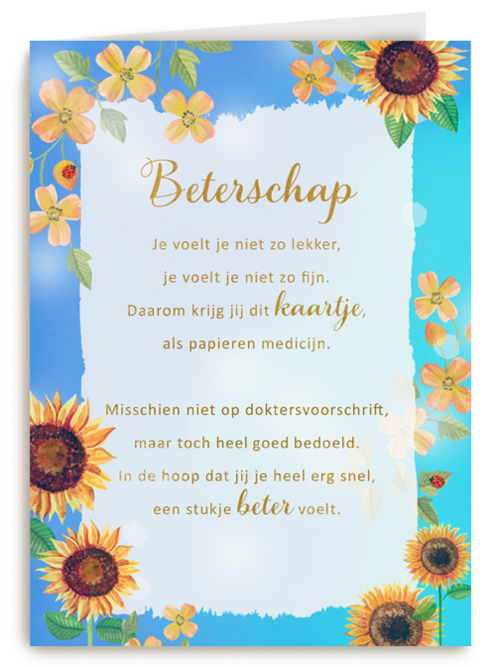 Beterschapskaart zonnebloemen More than words