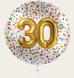 Ballon 30 jaar Confetti Goud 