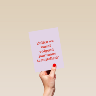 verjaardagskaart vrouw man grappig terugtellen