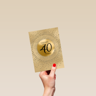Verjaardagskaart leeftijden 40 Cheers to forty years goud