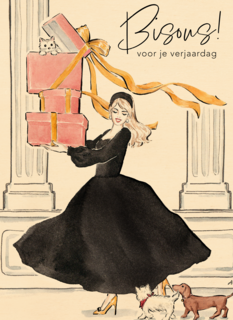 Verjaardagskaart Bisous voor je verjaardag