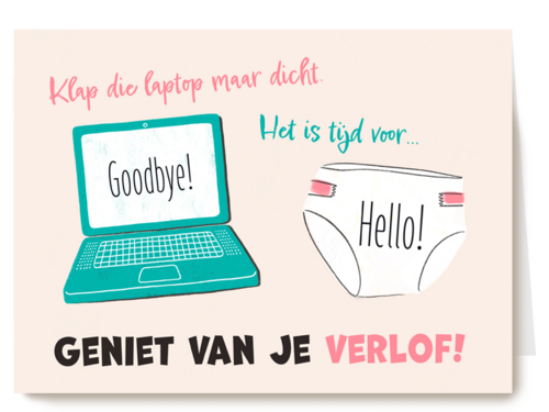 Zwangerschapskaart begin verlof