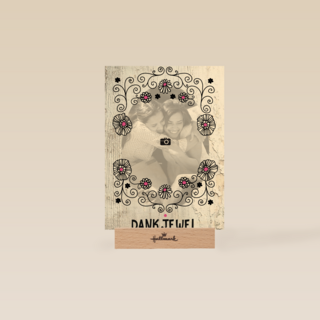 fotokaart dank je wel sierlijk patroon