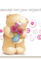 beer met vaas bloemen