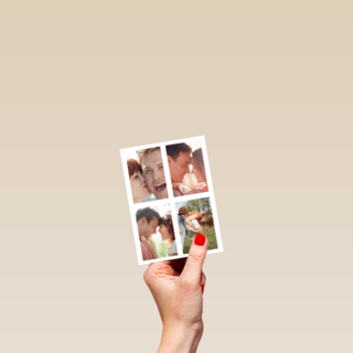 dubbele fotokaart staand vier gelijke foto