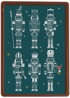 kerstkaart notenkraker op groen