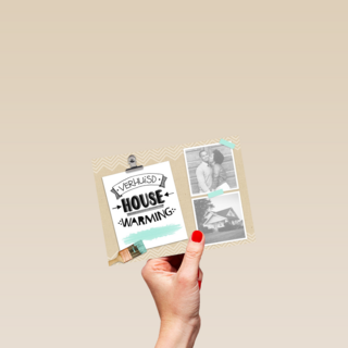 verhuisd housewarming kaart met verfkwast