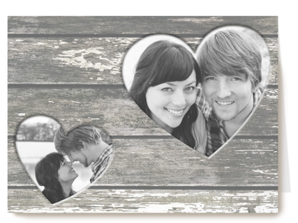 fotokaart hout met twee hartjes