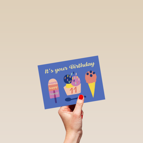 its your birthday with ice cream