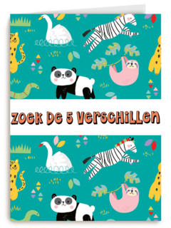 Kinderkaart Zoek de 5 verschillen Kinderkaart Zoek de 5 verschillen