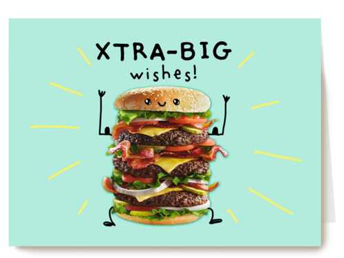 verjaardag kaart klassiek grappig xtra big wishes