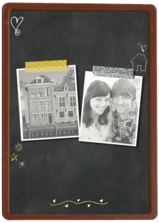 fotokaart wij zijn verhuisd kom je een keertje langs zwart geel