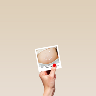 polaroid kaart geboorte zwangerschap meisje