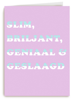 geslaagd kaart slim briljant geniaal en geslaagd