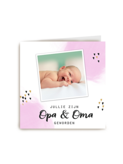 geboorte felicitatie fotokaart opa en oma geworden