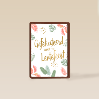 Gefeliciteerd met je lentefeest bladeren