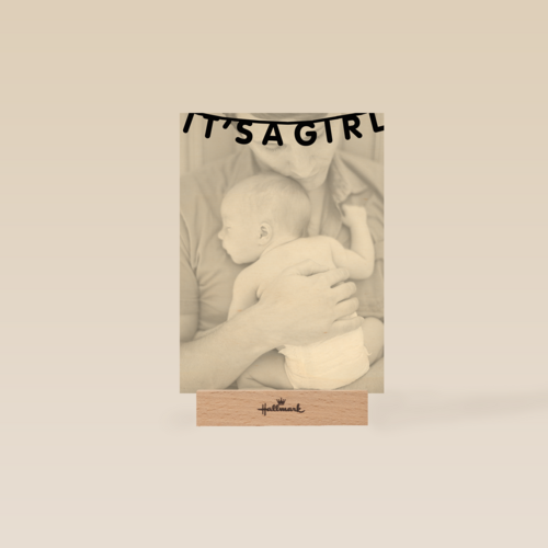 fotokaart enkel its a girl vlaggetje
