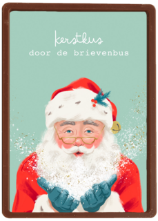 Kerstkaart kerstman kerstkus