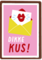 Zomaar kaartje dikke kus roze