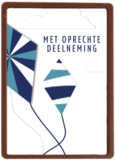 Condoleance kaart vlieger met op rechte deelneming