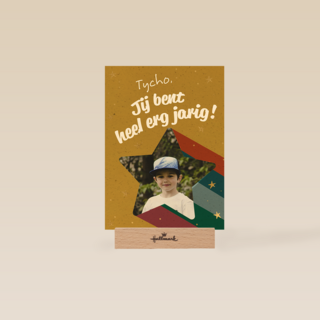 Verjaardagskaart kind heel erg jarig ster