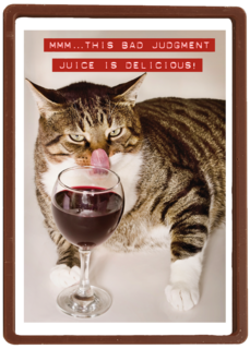 Verjaardagskaart kat met wijnglas