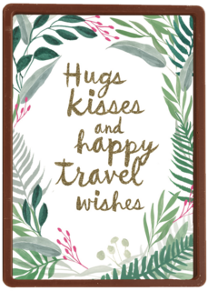 botanical kaart hugs kisses and happy travel wishes