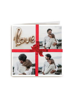 valentijnskaart strik met 4 fotos