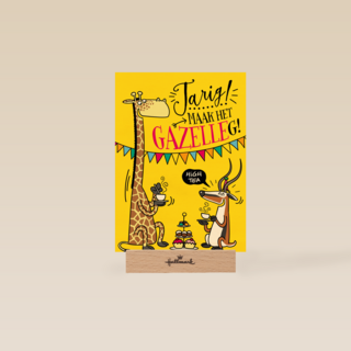 verjaardagskaart maak het gazellig