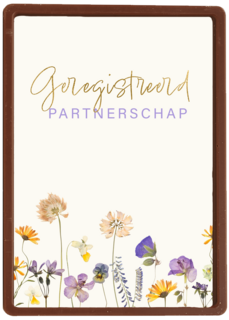 kaart met bloemen voor geregisteerd partnerschap
