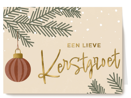 een lieve kerstgroet op beige achtergrond