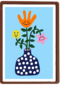 Zomaar kaartje vaas met bloemen smileys