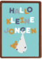 Hallo kleine jongen geboortefelicitatie