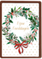 Kerstkaart klassiek Kerstkrans Fijne feestdagen