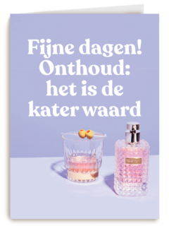 kerstkaart andc hip fijne dagen onthoud het is de kater waard
