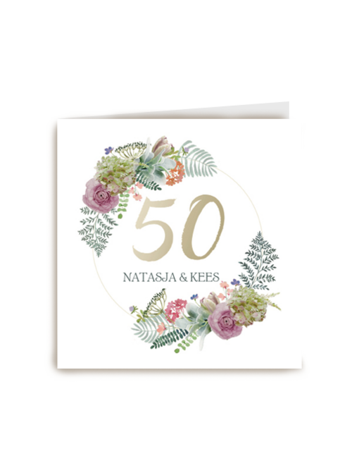 botanical kaart echtvereniging 50 jaar goud