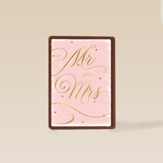 Trouwdagkaart Mr and Mrs Roze met goud